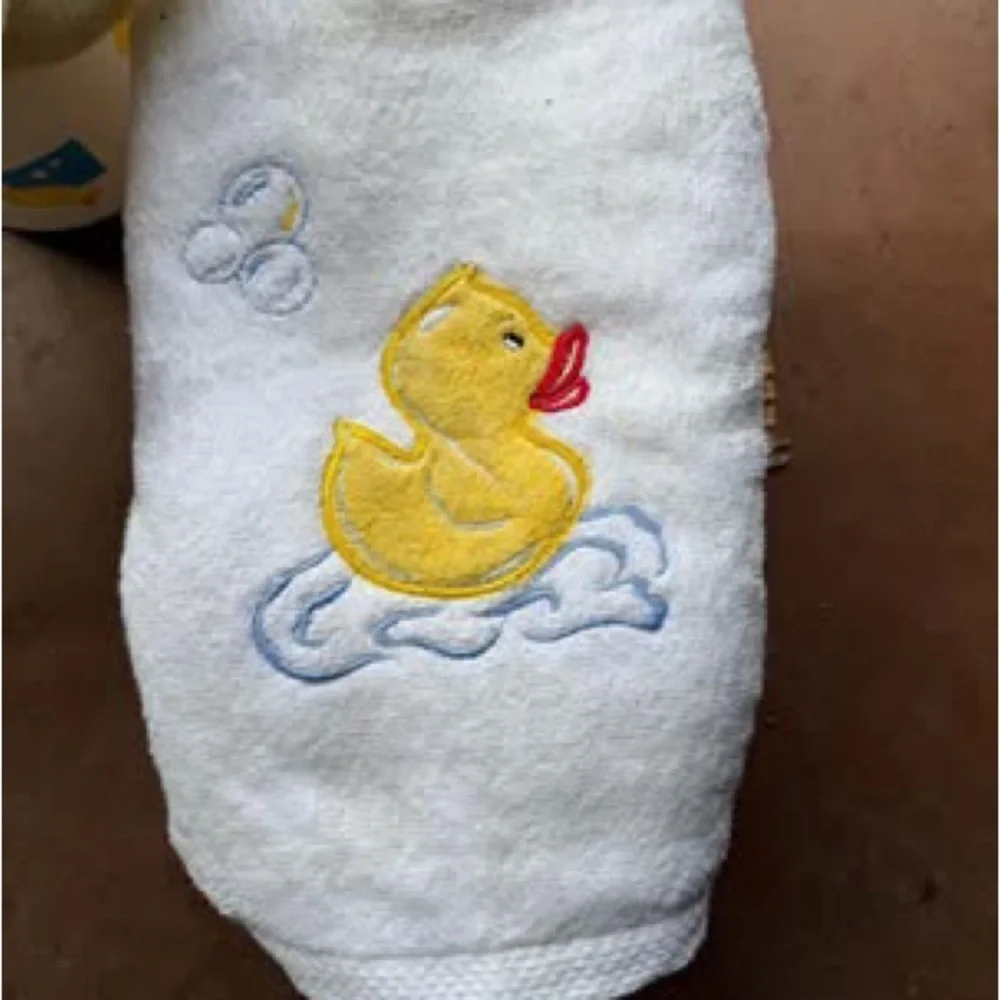 Essentials White and Blue Duvet Cover with Yellow Duck Design